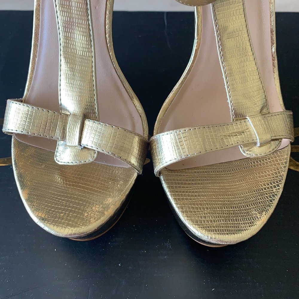 Gold Platform Sandals - Picture 2 of 6